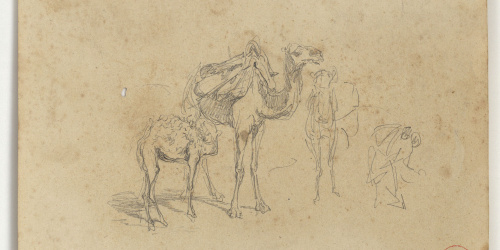 image for: Marià Fortuny - Camells (anvers) / Caps d&#039;home amb turbant (revers) - Cap a 1860-1862