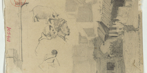 image for: Marià Fortuny - Plaza vieja; ya no existe - Cap a 1860-1862