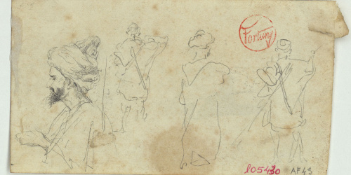 image for: Marià Fortuny - Marroquins (anvers) / Bou i marroquí (revers) - Cap a 1860-1862