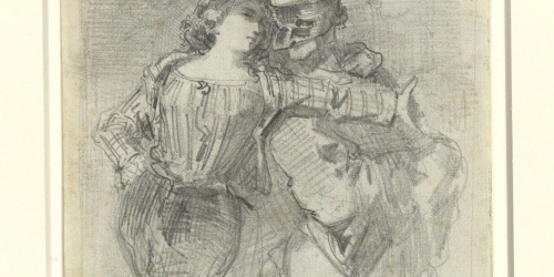 image for: Marià Fortuny - Parella de pierrots - Cap a 1855-1857