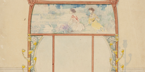 image for: Gaspar Homar - Paraigüer amb plafons de marqueteria i mirall - Cap a 1905