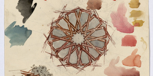image for: Marià Fortuny - Ornamentacions d&#039;estil musulmà (anvers) / Detall de porxada (revers) - Cap a 1870-1872