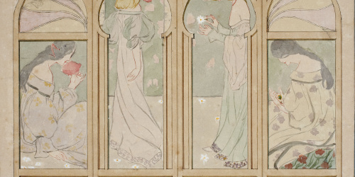 image for: Gaspar Homar - Paravent amb plafons de marqueteria - Cap a 1900