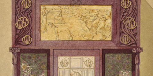 image for: Gaspar Homar - Armari escriptori amb plafons de marqueteria i mirall - Cap a 1907-1910