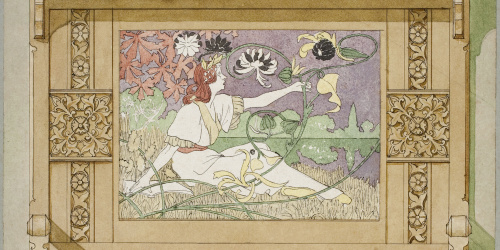 image for: Gaspar Homar - Escó amb plafó de marqueteria - 1900