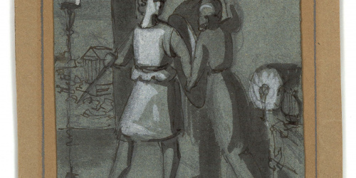 image for: Marià Fortuny - Cora, filla de Dibutades de Sicione, dibuixant el perfil del seu amant - Cap a 1856-1858