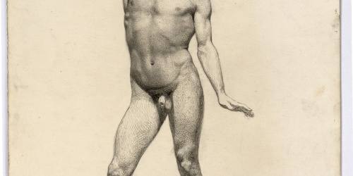image for: Marià Fortuny - Estudi de nu masculí - Cap a 1860