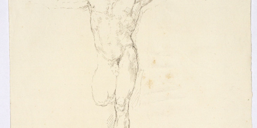 image for: Marià Fortuny - Estudi acadèmic de nu per a una crucifixió - Cap a 1860