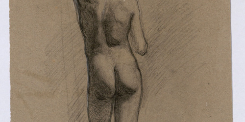 image for: Marià Fortuny - Estudi per al quadre «L&#039;elecció de la model» (anvers) / Estudi acadèmic de nu masculí (revers) - Cap a 1868-1870