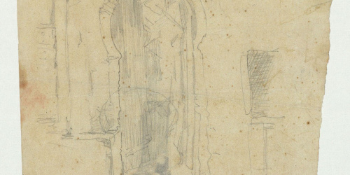 image for: Marià Fortuny - Porta d&#039;estil musulmà (anvers) / Porta d&#039;estil musulmà i figura (revers) - Cap a 1860-1862
