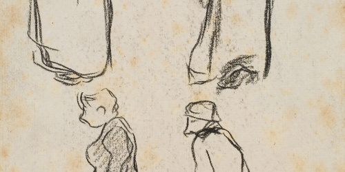 image for: Isidre Nonell - Apunt de figures (anvers) / Figura masculina (revers) - Cap a 1894