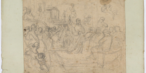 image for: Marià Fortuny - Estudi per a l&#039;aquarel·la «Sant Pau predicant davant l&#039;areòpag» - Cap a 1855-1856