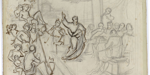 image for: Marià Fortuny - Estudi per a l&#039;aquarel·la «Sant Pau predicant davant l&#039;areòpag» - Cap a 1855-1856
