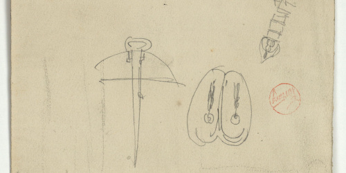 image for: Marià Fortuny - Punyal, cuirassa i pom d&#039;espasa - Cap a 1867-1872