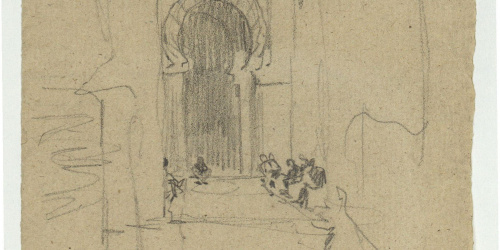 image for: Marià Fortuny - Carrer marroquí amb figures - Cap a 1870-1872?