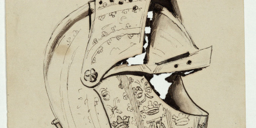 image for: Marià Fortuny - Casc (anvers) / Cap masculí (revers) - Cap a 1867-1872