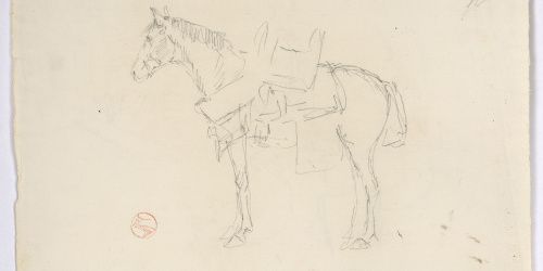 image for: Marià Fortuny - Estudi per al gravat «Cavall marroquí» (anvers) / Estudi per al gravat «Cavall marroquí» (revers) - Cap a 1860-1862