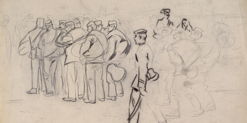 image for: Ramon Casas - Estudi per al quadre «Embarcament de tropes» - Cap a 1896