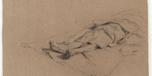 image for: Marià Fortuny - Estudi per als gravats «Cabilenc mort» i «Àrab vetllant el cadàver del seu amic» - Cap a 1866-1867