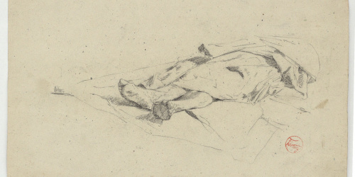 image for: Marià Fortuny - Estudi per als gravats «Cabilenc mort» i «Àrab vetllant el cadàver del seu amic» - Cap a 1866-1867