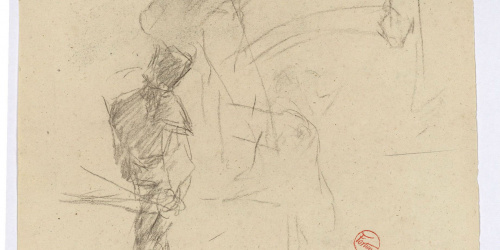 image for: Marià Fortuny - Estudi per al gravat «Ronda nocturna» - Cap a 1863-1866