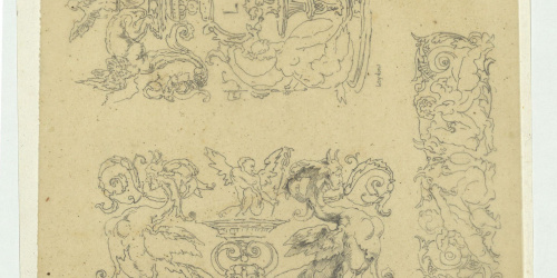 image for: Marià Fortuny - Calc de motius ornamentals d&#039;estil renaixentista - Cap a 1863-1872