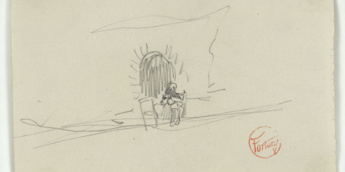 image for: Marià Fortuny - Croquis d'una porta - Cap a 1860-1862