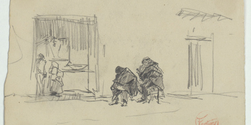 image for: Marià Fortuny - Figures en un carrer - Cap a 1867-1872