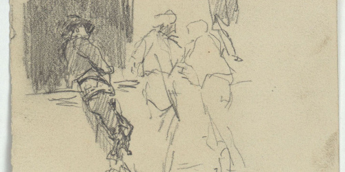 image for: Marià Fortuny - Figures masculines recolzades - Cap a 1863-1872