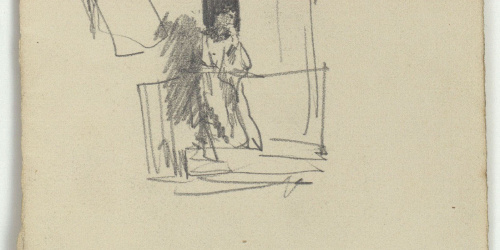 image for: Marià Fortuny - Croquis de figures en un balcó - Cap a 1870-1874