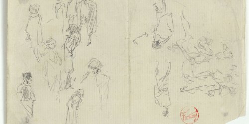 image for: Marià Fortuny - Figures amb capes i bicorns - Cap a 1867-1872