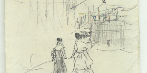 image for: Marià Fortuny - Figures femenines en un carrer - Cap a 1870-1872