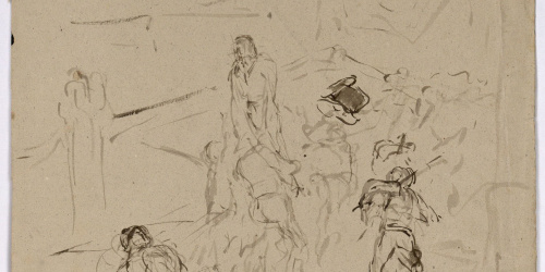 image for: Marià Fortuny - Croquis de figures masculines - Cap a 1867-1874