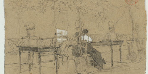 image for: Marià Fortuny - Parella en una terrassa - Cap a 1863-1870