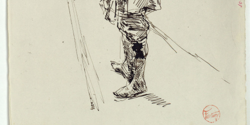 image for: Marià Fortuny - Fragment de figura masculina - Cap a 1867-1872