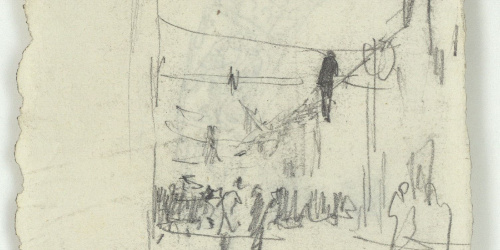 image for: Marià Fortuny - Croquis de figures (anvers) / Funda de simitarra (revers) - Cap a 1863-1867