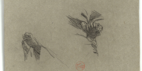 image for: Marià Fortuny - Estudi per al gravat «Àrab vetllant el cadàver del seu amic» - Cap a 1866