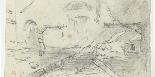 image for: Marià Fortuny - Estudi per al quadre «L&#039;escorxador de Portici» - Cap a 1874