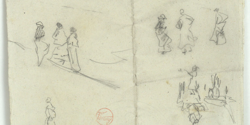 image for: Marià Fortuny - Croquis de figures femenines - Cap a 1874