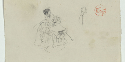 image for: Marià Fortuny - Apunt de figura femenina - Cap a 1871