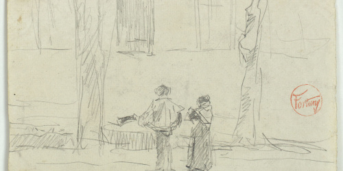 image for: Marià Fortuny - Carrer amb figures - Cap a 1871