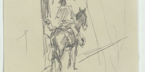 image for: Marià Fortuny - Genet a cavall en un carrer - Cap a 1871