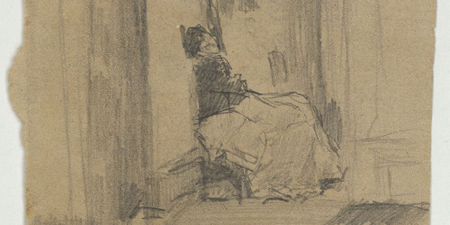 image for: Marià Fortuny - Interior amb figura femenina - Cap a 1867-1872