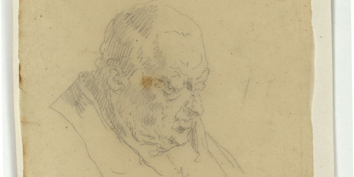 image for: Marià Fortuny - Estudi per al gravat «Dos cardenals» o «Retrat d&#039;un bisbe» - Cap a 1863-1866