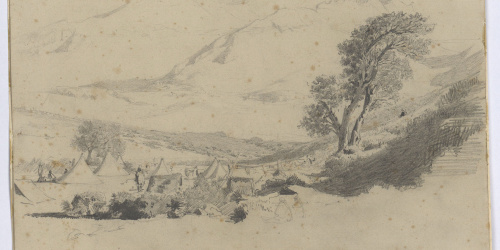 image for: Marià Fortuny - Campamento de Aleber Alvi Udda en la cañada cerca de Samsa - 1860