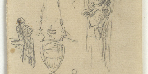 image for: Marià Fortuny - Esbós de figures, llum i motiu arquitectònic - Cap a 1867-1872