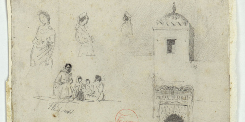 image for: Marià Fortuny - Dones hebrees i mesquita - Cap a 1860-1862