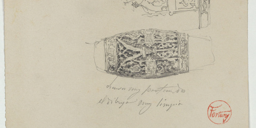 image for: Marià Fortuny - Poms d&#039;espasa d&#039;estil musulmà (anvers) / Casc i cuirassa del segle XV (revers) - Cap a 1867-1872