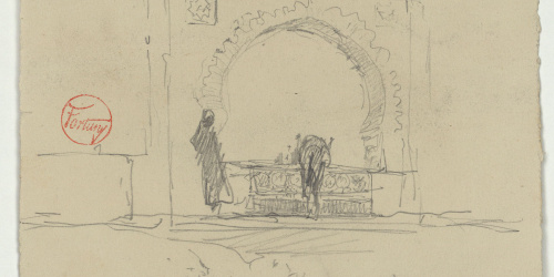 image for: Marià Fortuny - Abeurador marroquí - Cap a 1860-1862