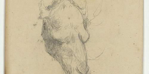 image for: Marià Fortuny - Cap de camell (anvers) / Esbós de figura asseguda (revers) - Cap a 1860-1862